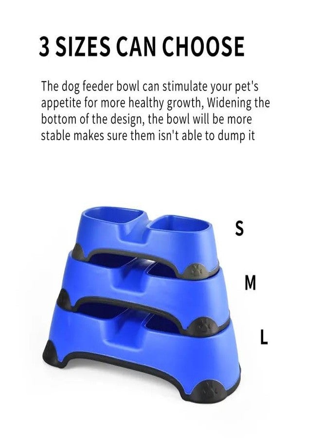 DOGTOWN Double Dinner Plastic Bowl for Pets | Durable, Non-Slip Design | Easy to Clean, Suitable for All Pet Sizes (Large) - Image 4